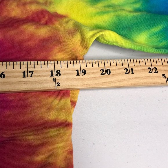NASA Mens Shirt Medium Red Rainbow Tie Dye Long Sleeve Pullover Spiral Space - Picture 7 of 16